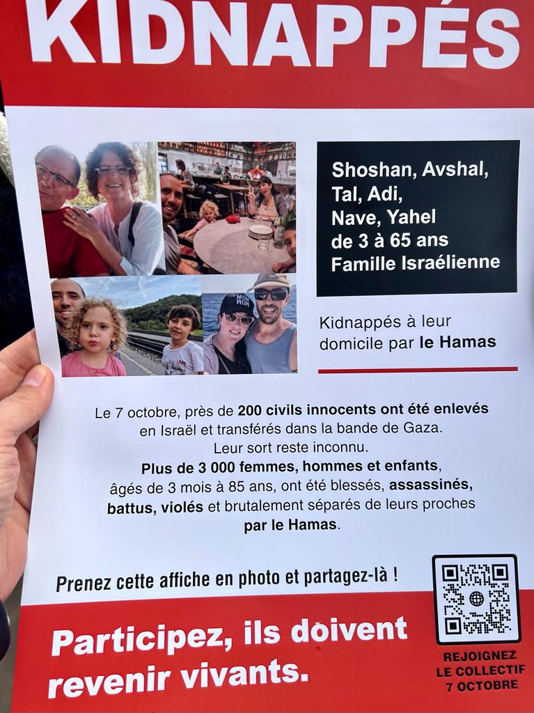 🇮🇱 Ils ont entre 9 mois et 85 ans. Ils s'appellent Shoshan, Itzik, Eitan, Ohad, Ronen, Yahel... Ils sont plus de 200 civils innocents kidnappés chez eux en #Israël et retenus en otage par les terroristes du Hamas. Avec les députés, nous nous mobilisons pour leur libération.
