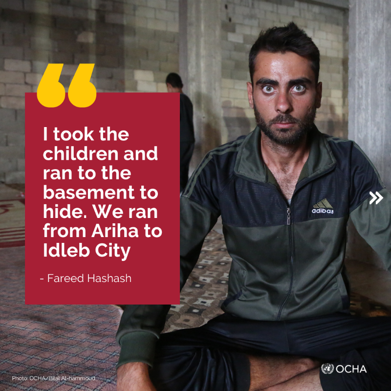 UNOCHA's tweet photo. Far from the spotlight, hostilities are escalating in north-west #Syria, with dire consequences.

More than 120,000 people have been displaced. Two dozen health facilities have been impacted by shelling and airstrikes.

Humanitarians are providing relief to affected communities.
