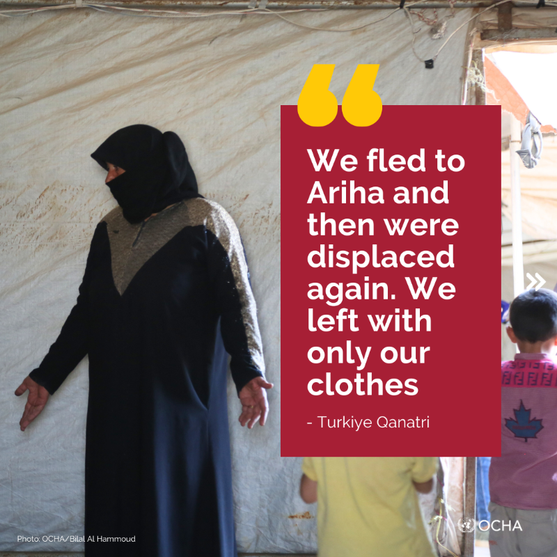UNOCHA's tweet photo. Far from the spotlight, hostilities are escalating in north-west #Syria, with dire consequences.

More than 120,000 people have been displaced. Two dozen health facilities have been impacted by shelling and airstrikes.

Humanitarians are providing relief to affected communities.