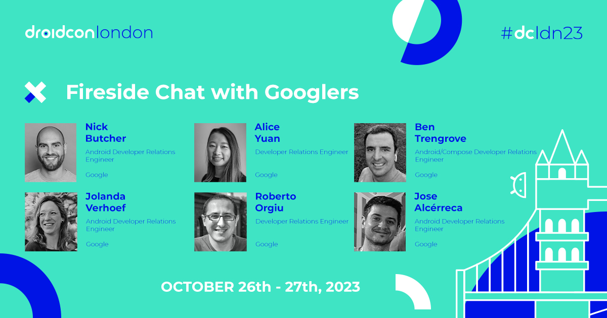 droidcon London (@droidconlondon) on Twitter photo An unmissable panel hitting the #dcldn23 stage! 🇬🇧
Join <a href="/crafty/">Nick Butcher</a>, <a href="/Alice__Yuan/">Alice Yuan</a>, <a href="/bentrengrove/">Ben Trengrove</a>, <a href="/ppvi/">Jose Alcérreca</a>, <a href="/_tiwiz/">Roberto Orgiu @rob@androiddev.social</a> & <a href="/Lojanda/">Jolanda @ lojanda.bsky.social</a> for a fireside chat with googlers – answering all your #Android burning questions.
london.droidcon.com/nick-butcher/ An unmissable panel hitting the #dcldn23 stage! 🇬🇧
Join <a href="/crafty/">Nick Butcher</a>, <a href="/Alice__Yuan/">Alice Yuan</a>, <a href="/bentrengrove/">Ben Trengrove</a>, <a href="/ppvi/">Jose Alcérreca</a>, <a href="/_tiwiz/">Roberto Orgiu @rob@androiddev.social</a> & <a href="/Lojanda/">Jolanda @ lojanda.bsky.social</a> for a fireside chat with googlers – answering all your #Android burning questions.
london.droidcon.com/nick-butcher/