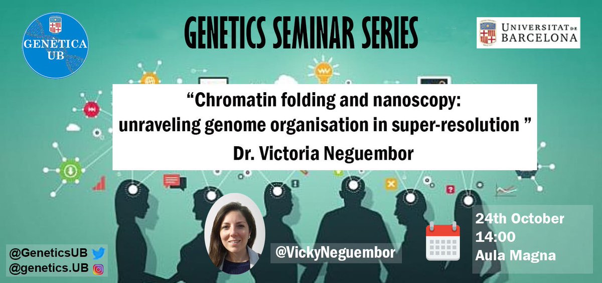 GeneticsUB (@geneticsub) on Twitter photo 🗣️Today, we had the pleasure of attending the fantastic seminar "Chromatin folding and nanoscopy: unraveling genome organisation in super-resolution" by <a href="/VickyNeguembor/">Victoria Neguembor</a> , during this month's Genetics Seminar Series. 🗣️Today, we had the pleasure of attending the fantastic seminar "Chromatin folding and nanoscopy: unraveling genome organisation in super-resolution" by <a href="/VickyNeguembor/">Victoria Neguembor</a> , during this month's Genetics Seminar Series.