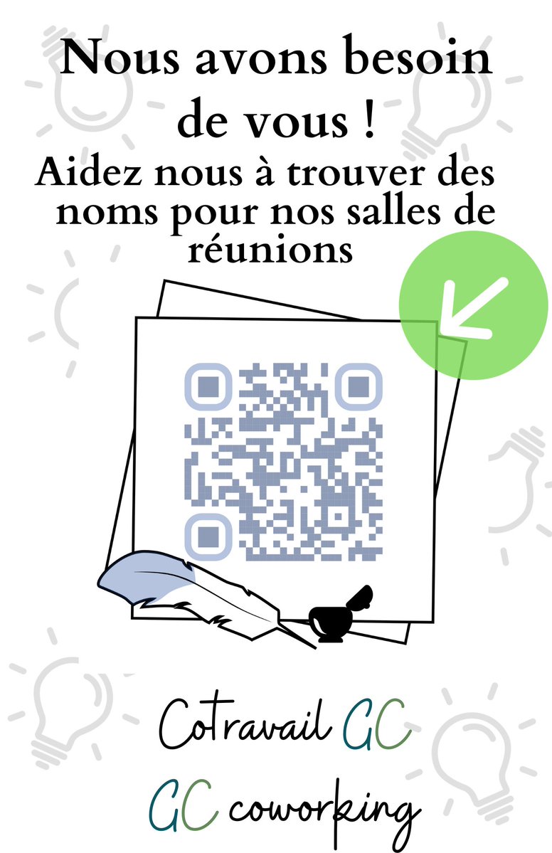 Nous avons besoin de vous !! Partagez avec nous vos idées de noms pour nos nouvelles salles de réunions à PdPIV ! Utilisez le code QR ou notre lien hypertexte, pour nous envoyer vos suggestions.
formsformulaires.alpha.canada.ca/fr/id/clnkqs2e…
Merci 😊