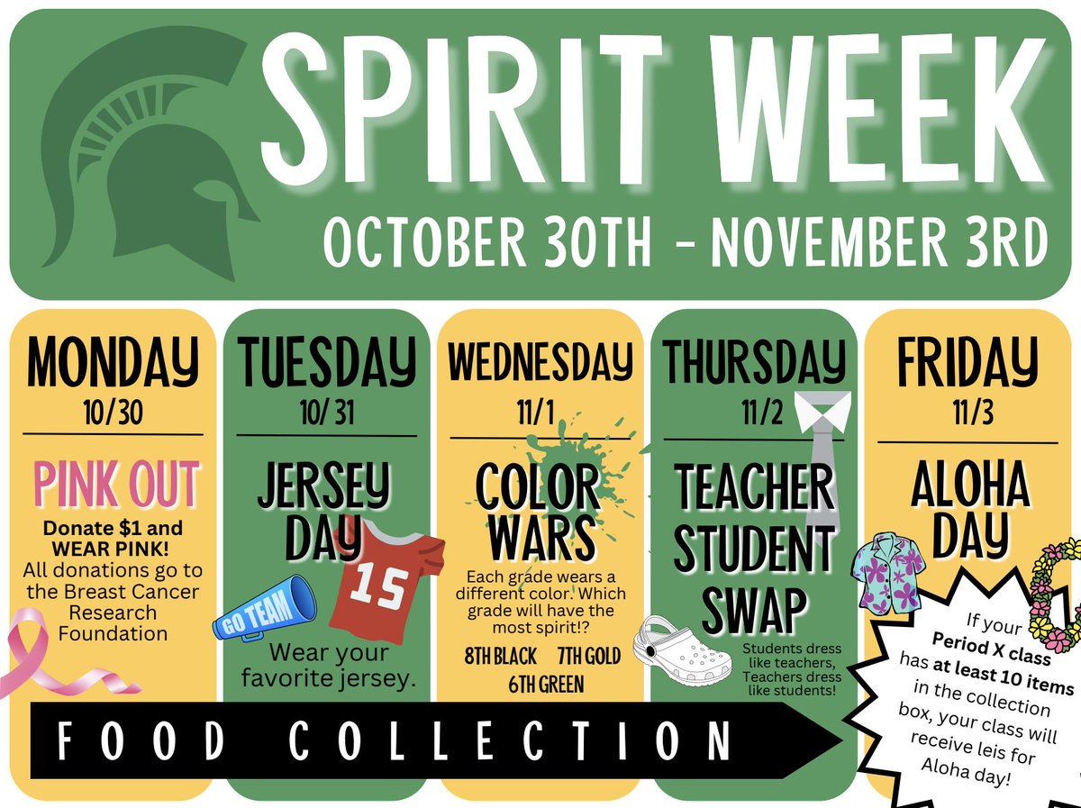 mcgeespartans's tweet photo. GET READY! Spirit Week 2023 is coming to McGee! #wearemcgee https://t.co/BL4ytdThES