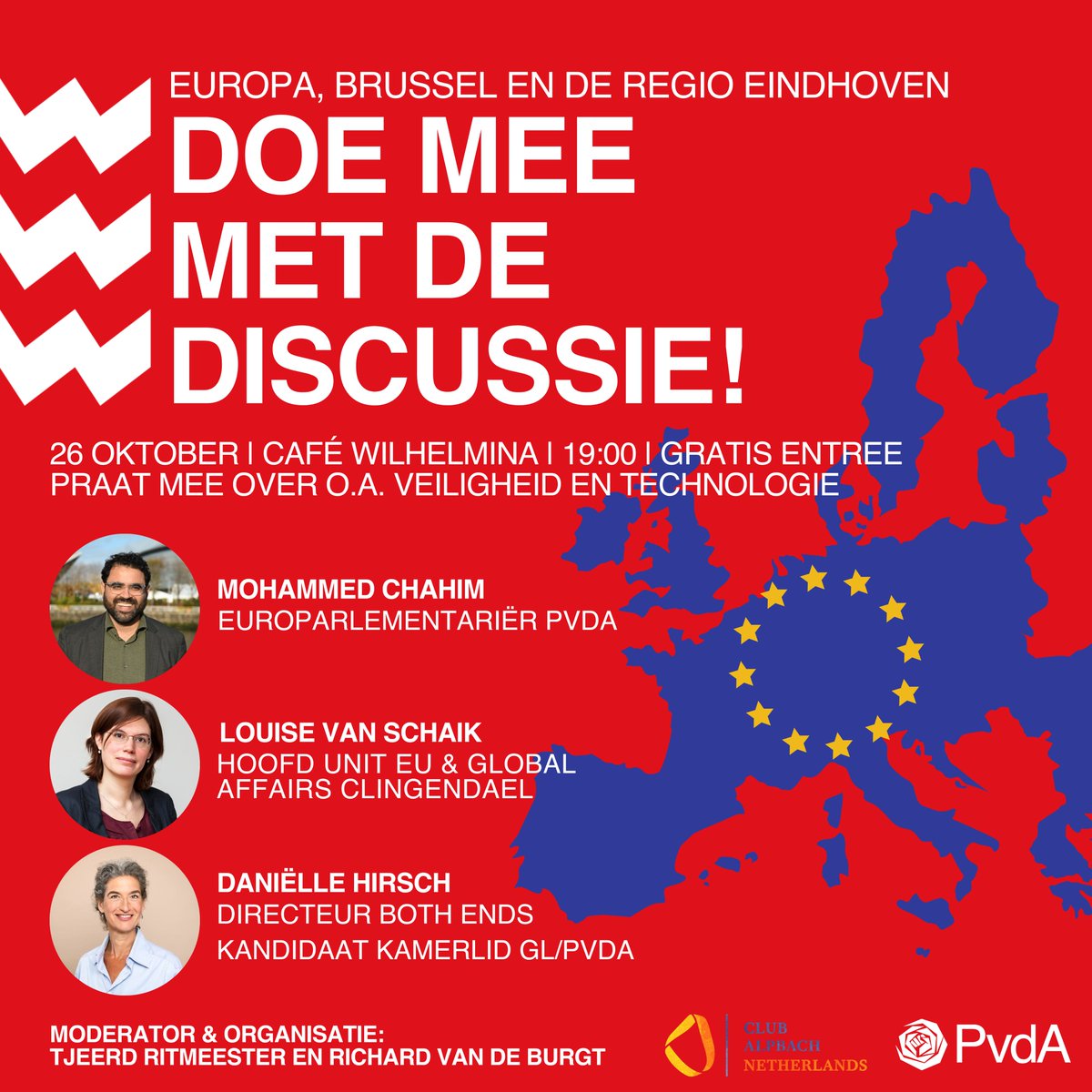 PvdA Eindhoven (@pvdaeindhoven) on Twitter photo ๐๐๐ข๐๐ฃ๐๐๐ง: ๐๐๐ฉ๐ฃ๐ค๐๐๐๐๐ฃ๐ ๐ซ๐ค๐ค๐ง ๐๐๐ฃ๐ ๐ค๐ข๐๐ฃ๐๐ ๐๐ค๐ฃ๐๐๐ง๐๐๐!
๐ข Doe mee met onze Open Cafรฉ Discussie op 26 oktober in Cafรฉ Wilhelmina!
#PvdA040 #PvdA #RegioEindhoven #PvdAEindhoven #CafรฉDiscussie #EuropaInDeRegio ๐๐๐ข๐๐ฃ๐๐๐ง: ๐๐๐ฉ๐ฃ๐ค๐๐๐๐๐ฃ๐ ๐ซ๐ค๐ค๐ง ๐๐๐ฃ๐ ๐ค๐ข๐๐ฃ๐๐ ๐๐ค๐ฃ๐๐๐ง๐๐๐!
๐ข Doe mee met onze Open Cafรฉ Discussie op 26 oktober in Cafรฉ Wilhelmina!
#PvdA040 #PvdA #RegioEindhoven #PvdAEindhoven #CafรฉDiscussie #EuropaInDeRegio