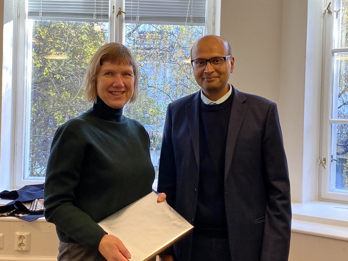 Happy to meet with the Ambassador of India @acquino to discuss opportunities for collaboration in the marine and maritime areas @IndiainNorway @NTNUnorway