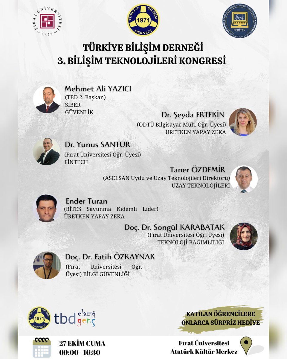febitekk's tweet photo. TBD'nin katılımıyla gerçekleştireceğimiz 3. Bilişim Teknolojileri kongresinde  Siber Güvenlik,Yapay Zeka,Fintech,Uzay Teknolojileri,Bilgi Güvenliği ve Teknoloji Bağımlılığı gibi  önemli konularda değerli konuklarımızın bizleri bilgilendireceği kongremize üniversitemiz davetlidir. https://t.co/qy1oeI9U7d
