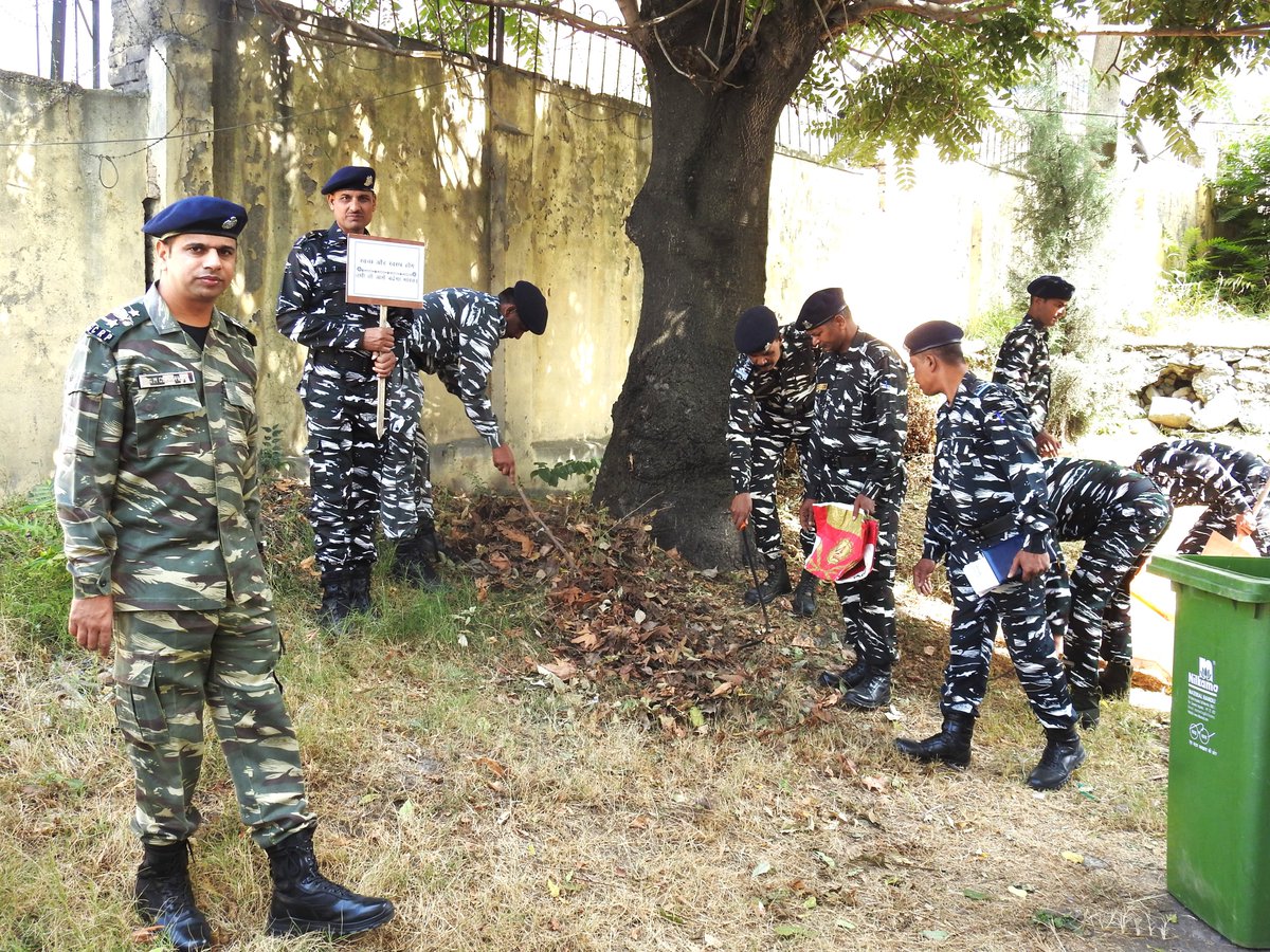 As part of the campaign cleaning of the surroundings SKOR CRPF done it.
<a href="/PMOIndia/">PMO India</a> <a href="/crpfindia/">🇮🇳CRPF🇮🇳</a>