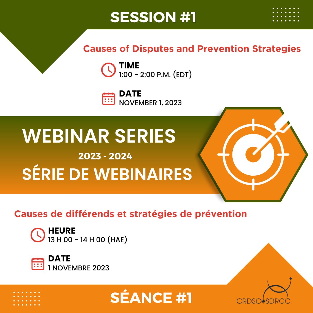 Save the date! Our Webinar Series kicks off on November 1. Don’t miss out, register now: bit.ly/3EYY04U

🎯 Causes of Disputes and Prevention Strategies
📆 November 1, 2023
⏰ 1:00 - 2:00 p.m. (EDT)