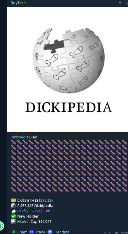 dickpediaerc's tweet photo. @EricCryptoman @Cobratate You still fading #Dickipedia Eric ? 🍆👀

-Platform V0.02 Up and running
-Elons new hype started with alt season
-Incredible community with 600+ members on tg 

CA: 0xe1191ed4c4a07bb8f11424ed74e42a1d5514c99
https://t.co/yNKM3Ecebo

$joe $hay $floki $pepe $etf $starl https://t.co/E2SUTzVzzn