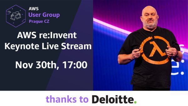awsugcz's tweet photo. Can't make it to AWS re:Invent? Join us at Deloitte - Live stream of CTO Werner Vogels Keynote from Vegas! Pizza and beer included! 

https://t.co/sk2vubmXhM https://t.co/MqFbag4bCE