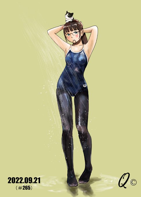 🚿
「黒タイツ✖スク水」も良きでしょ😊 