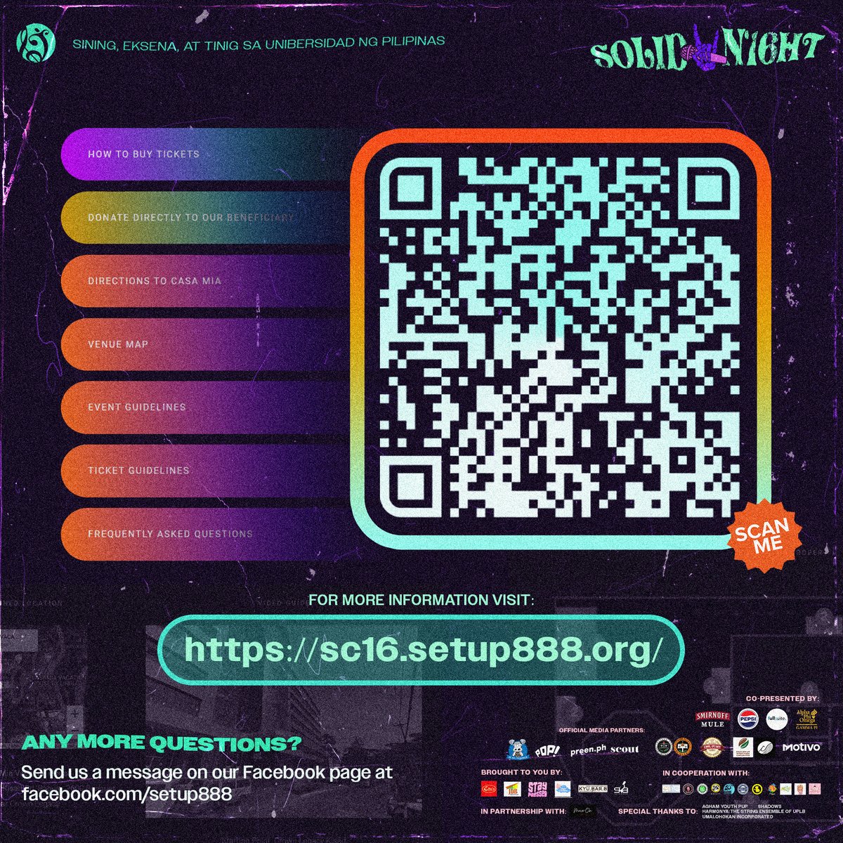 SETUP_UPB's tweet image. Feeling like you're in a spooky maze about Soundcheck 16: SOLID N16HT? 🎃👻

Fear not! Cause we've conjured up the SET-UP Website – your one-stop crypt for all things eerie and exciting!

For more details:
Visit our event website here:
sc16.setup888.org