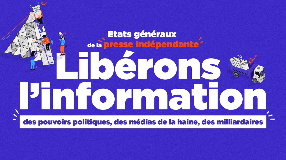 📢 La presse indépendante se mobilise pour libérer l’information des pouvoirs politiques et des milliardaires. Rendez-vous le 30 novembre pour les États généraux de la presse indépendante : fondspresselibre.org/pour-des-etats…
Ouverture des réservations le 13 novembre.