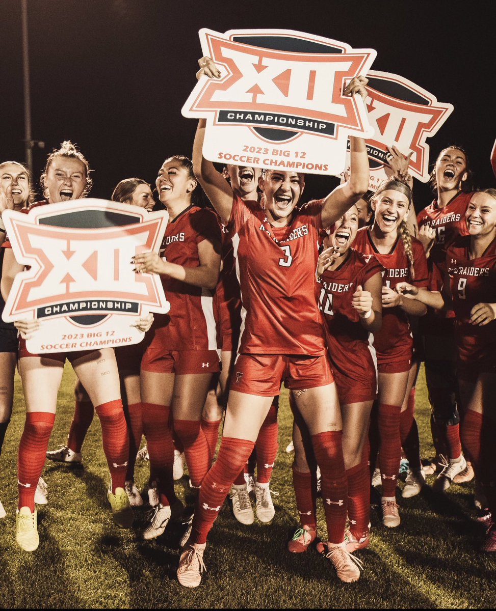 So proud of my sister, @BerkPatterson and @TexasTechSoccer for their first ever Big 12 Championship. Undefeated at 14-0-4 and #1 seed in Big 12 Tourney. What a team! @sting_austin @StingSoccerClub @Big12Conference @TheSoccerWire @TopDrawerSoccer @ImCollegeSoccer @ImYouthSoccer