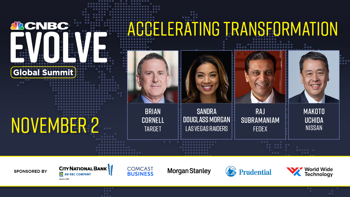Are you joining us for CNBC's Evolve Global Summit next week? We're excited to hear from speakers who are shaking things up and revolutionizing their companies to keep up in this new era of business. Get your ticket to join us: bit.ly/3M1MUjH #CNBCEvolve