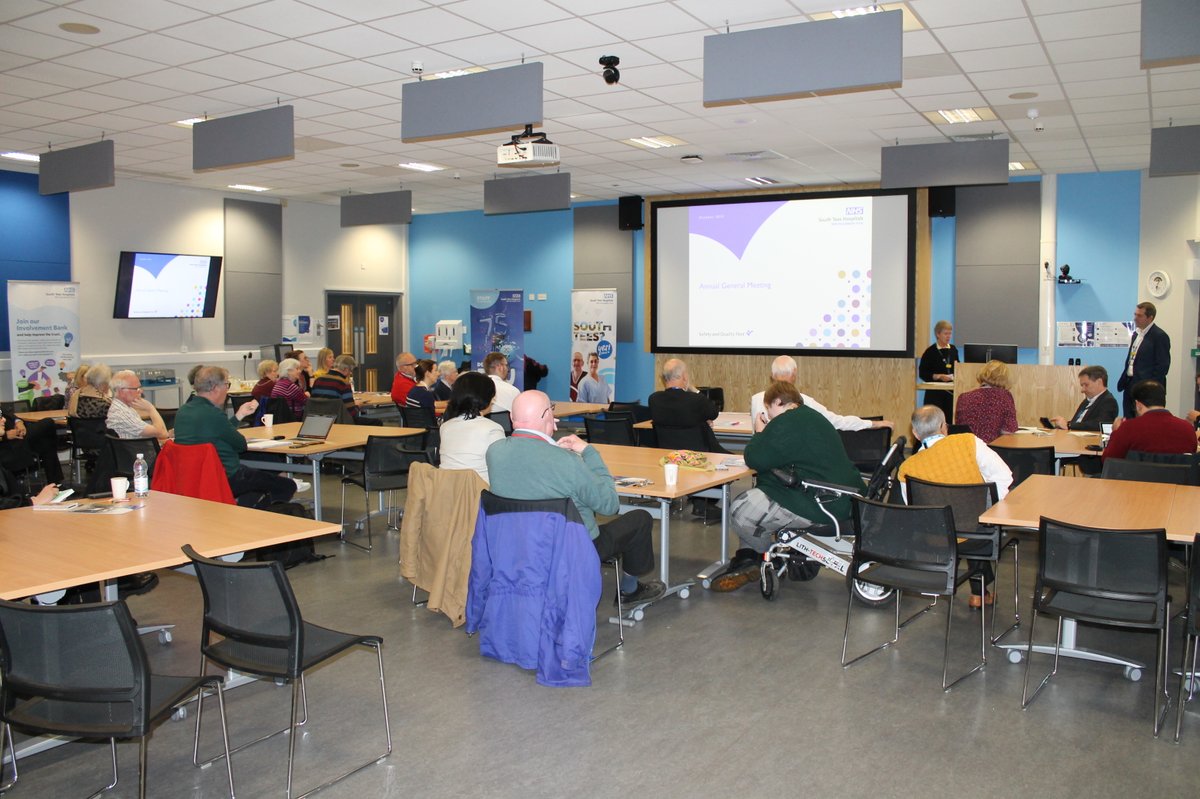 Thank you to everyone who attended our AGM at #JamesCookHospital today where senior leaders shared highlights of the last year including our Good CQC rating &amp; positive inpatient survey results &amp; thanked #steesSTAFF for the way they have all worked together to make it all happen!