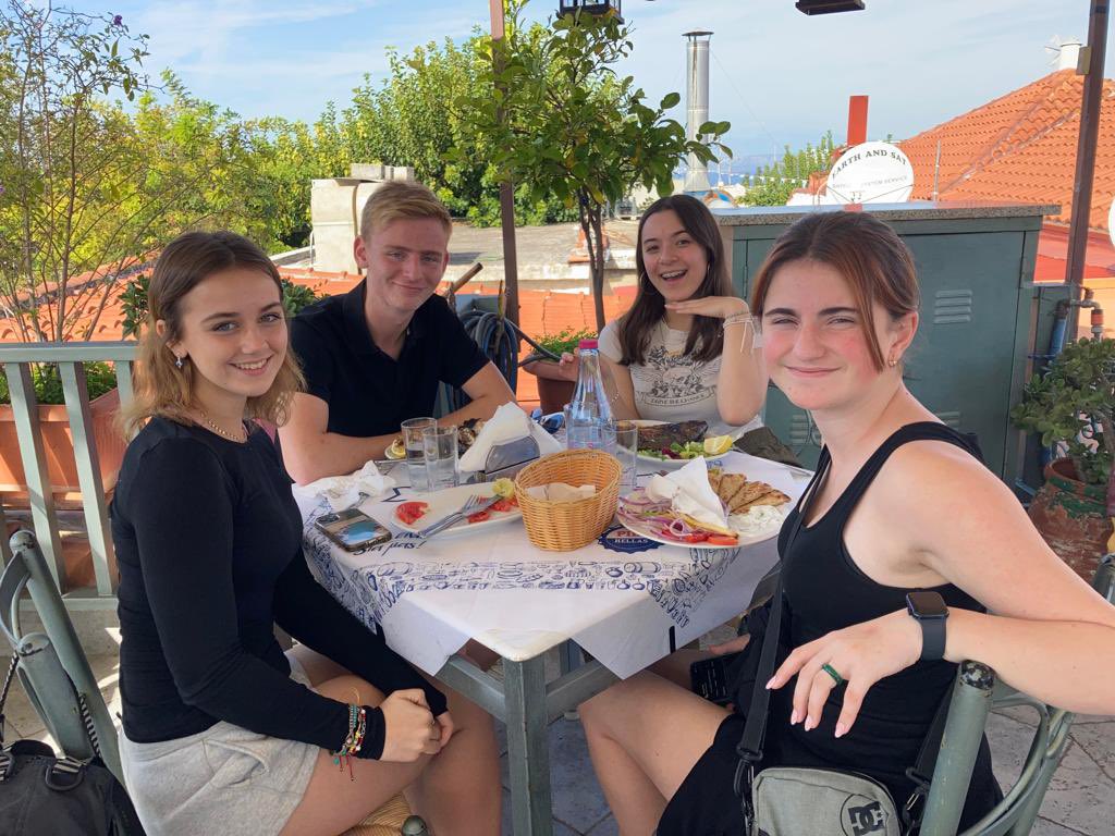 ClassicsFelsted's tweet image. The final stop on our journey took us to Corinth, a city filled with rich history. We gathered to hear Jack H give a message in the very spot where St Paul addressed crowds 2000 years ago!
