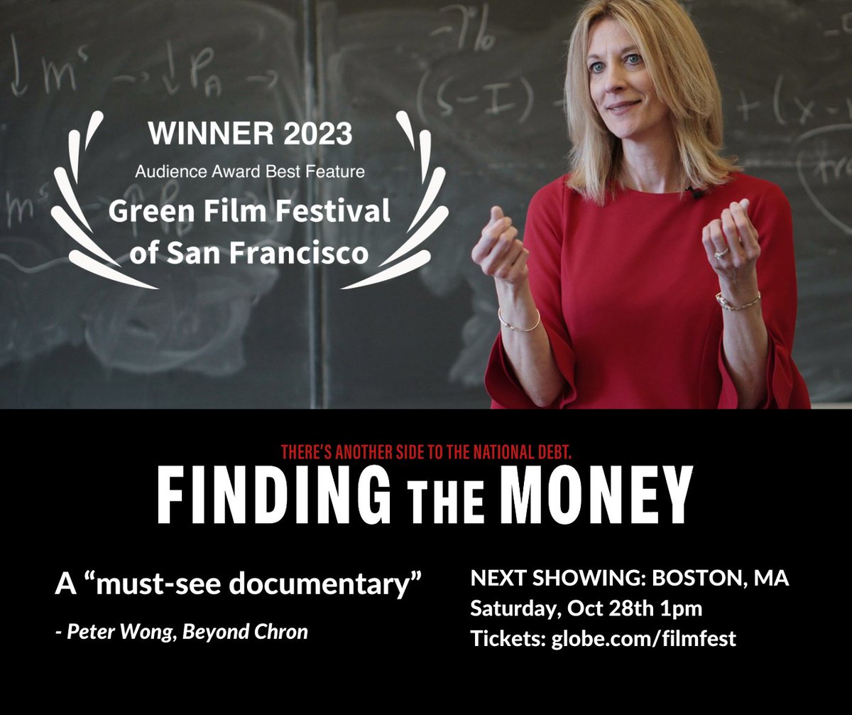 FindingMoneyDoc's tweet image. FINDING THE MONEY WINS!
Audience Award for Best Feature Film at the Green Film Festival of San Francisco! Thank you to all who came out and watched at home!

NEXT SHOWING: @BostonGlobe Docs #GlobeDocsFF
This Saturday! Oct 28 - 1pm @Brattle

Get tickets 👉 globe.com/filmfest