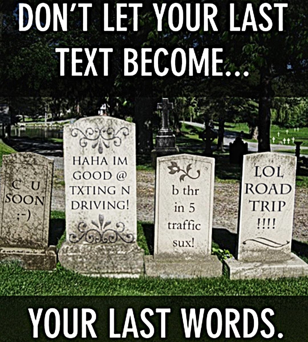 Driving and texting? Thus month it could get you a hexing. #besmartbesafe #RoadSafety #ditchthedistractions