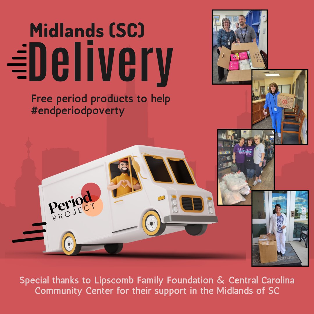 scperiodproject's tweet photo. Through generous support of Lipscomb Family Foundation and Central Community Foundation partnerships, The Period Project has been able to provide more Midland community agencies &amp; schools with free period supplies. Thank you for your continued support of our mission! https://t.co/ryf8fyfxPS