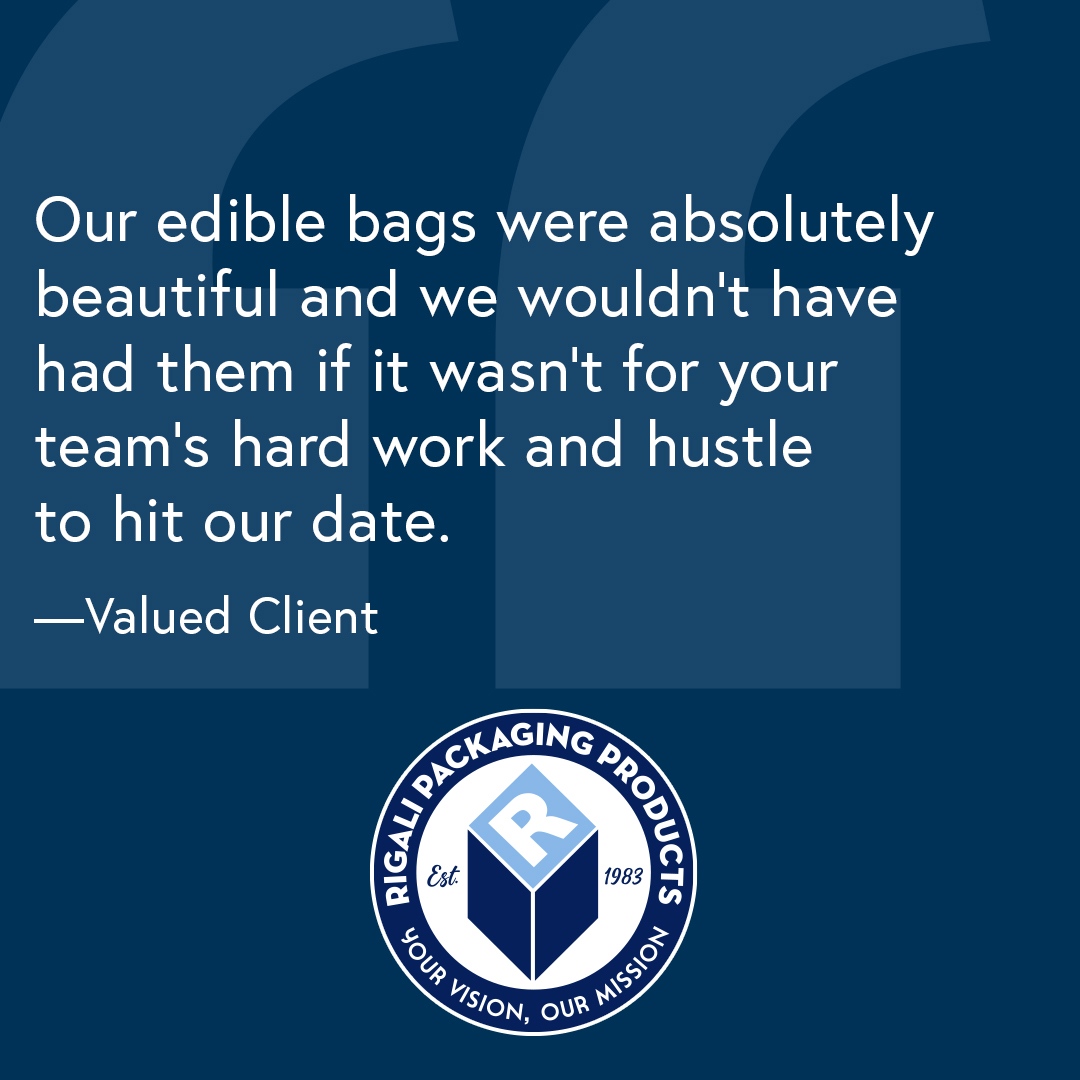 Our edible bags were absolutely beautiful and we wouldn’t have had them if it wasn’t for your team's hard work and hustle to hit our date. —Valued Client
…..
#rigalipackaging #custompackaging #packagingsolutions #packaginginnovation #consultationservices