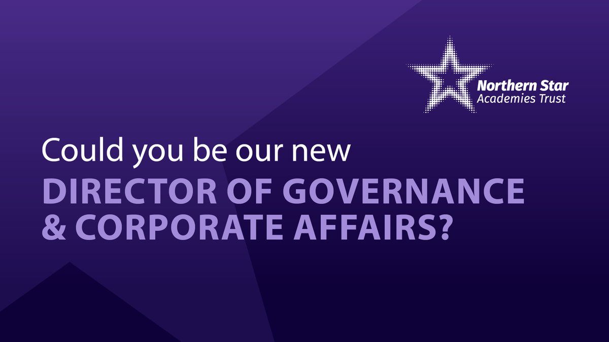 N_StarAT's tweet photo. We are searching for a Director of Governance and Corporate Affairs who will deliver a culture of excellent governance, communication, and compliance across our Multi Academy Trust Partnership.
For more info and to apply: https://t.co/GO6Clbfk7M
#NSATcareers https://t.co/upSuDMpKyT