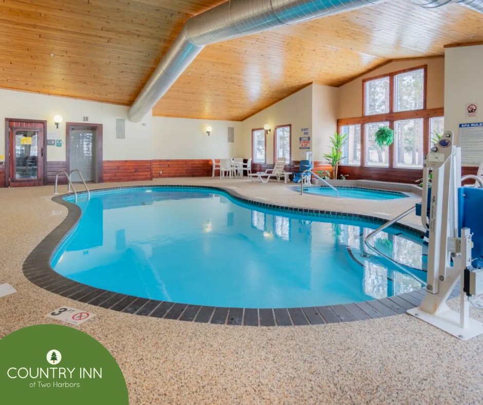 Our indoor pool and spa are the perfect post-adventure retreats. Unwind by the fireplace with a good book, and get ready for another day of making memories.

Book your stay at the Country Inn of Two Harbors today! 

countryinntwoharbors.com 

#twoharborsmn #northshore #mnvacation