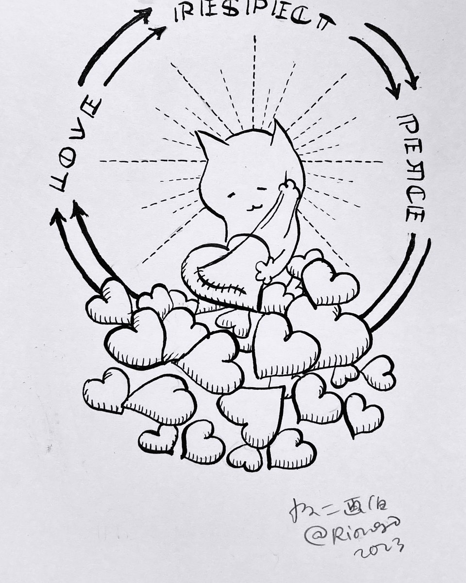 #peacecard2023
インスタで参加させて頂きます。 - - - - - 

平和を願った自作の画像で誰でも参加できるピースカード展 会期:10月23日 ー 28日
 Instagram: @peacecardtokyo

- - - - - 
#illustration #drawing #inkdrawing #inktober #ペン画 #ねこ画伯 #nekogahaku