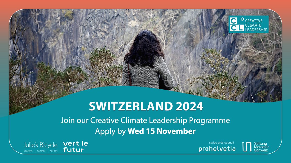 📢Calling all artists, creatives & cultural professionals based in or from Switzerland! Want to take action on the climate, justice & nature crisis with impact, creativity & resilience? Apply for our first #CreativeClimateLeadership Switzerland Programme tinyurl.com/5bnyh7ae