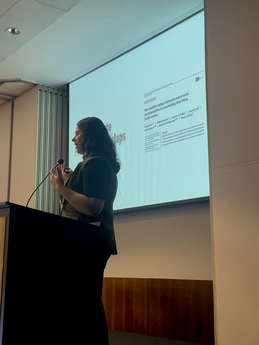 Dayna Easton (@dayna_easton) on Twitter photo Really exciting talk by <a href="/PVarma_sleep/">Prerna Varma, PhD</a> on using biomathematical modelling to co-design sleep recommendations with real shift workers. Shift worker perspectives are so important for intervention sustainability! <a href="/_WorldSleep/">World Sleep Society</a> Really exciting talk by <a href="/PVarma_sleep/">Prerna Varma, PhD</a> on using biomathematical modelling to co-design sleep recommendations with real shift workers. Shift worker perspectives are so important for intervention sustainability! <a href="/_WorldSleep/">World Sleep Society</a>