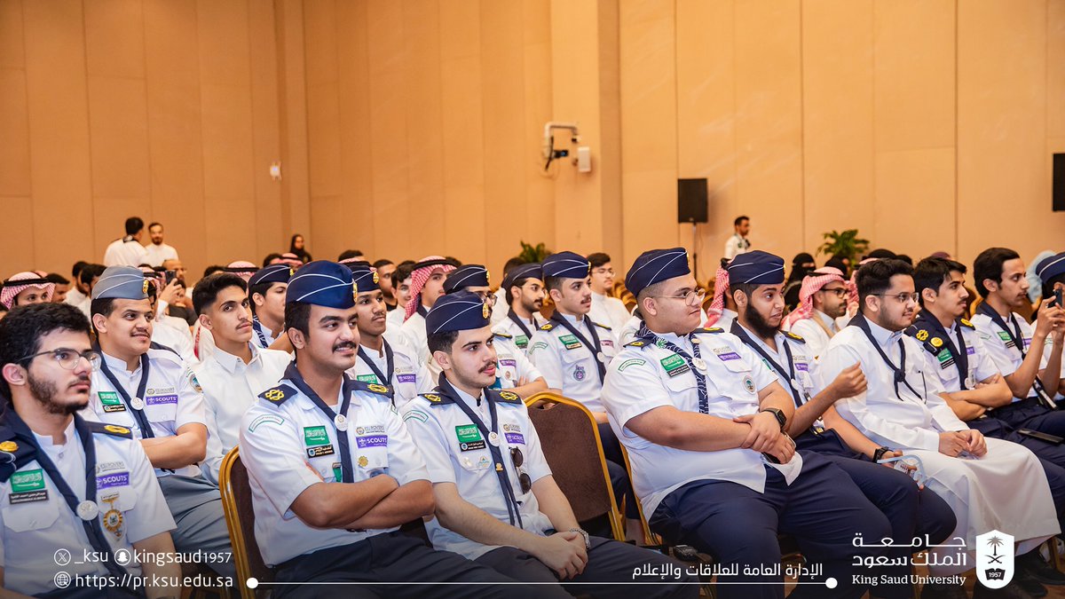 _KSU's tweet photo. نيابة عن سعادة نائب رئيس #جامعة_الملك_سعود للشؤون التعليمية والأكاديمية، افتتح سعادة عميد شؤون الطلاب حفل مرور 60 عاماً على تأسيس جوالة جامعة الملك سعود، وذلك بحضور رئيسة لجنة فتيات الكشافة بجمعية الكشافة العربية السعودية ووكلاء #عمادة_شوون_الطلاب وعدد من طلبة ومنسوبي الجامعة. https://t.co/VlWdMqx0M9
