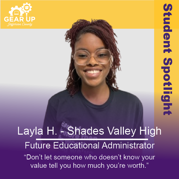 GEARUPJC's tweet photo. This week's #StudentSpotlights are Andre W. from Pleasant Grove High and Layla H. from Shades Valley High School!✨ #GEARUPJeffersonCounty #GEARUPWorks https://t.co/IUEZi9Gpqb