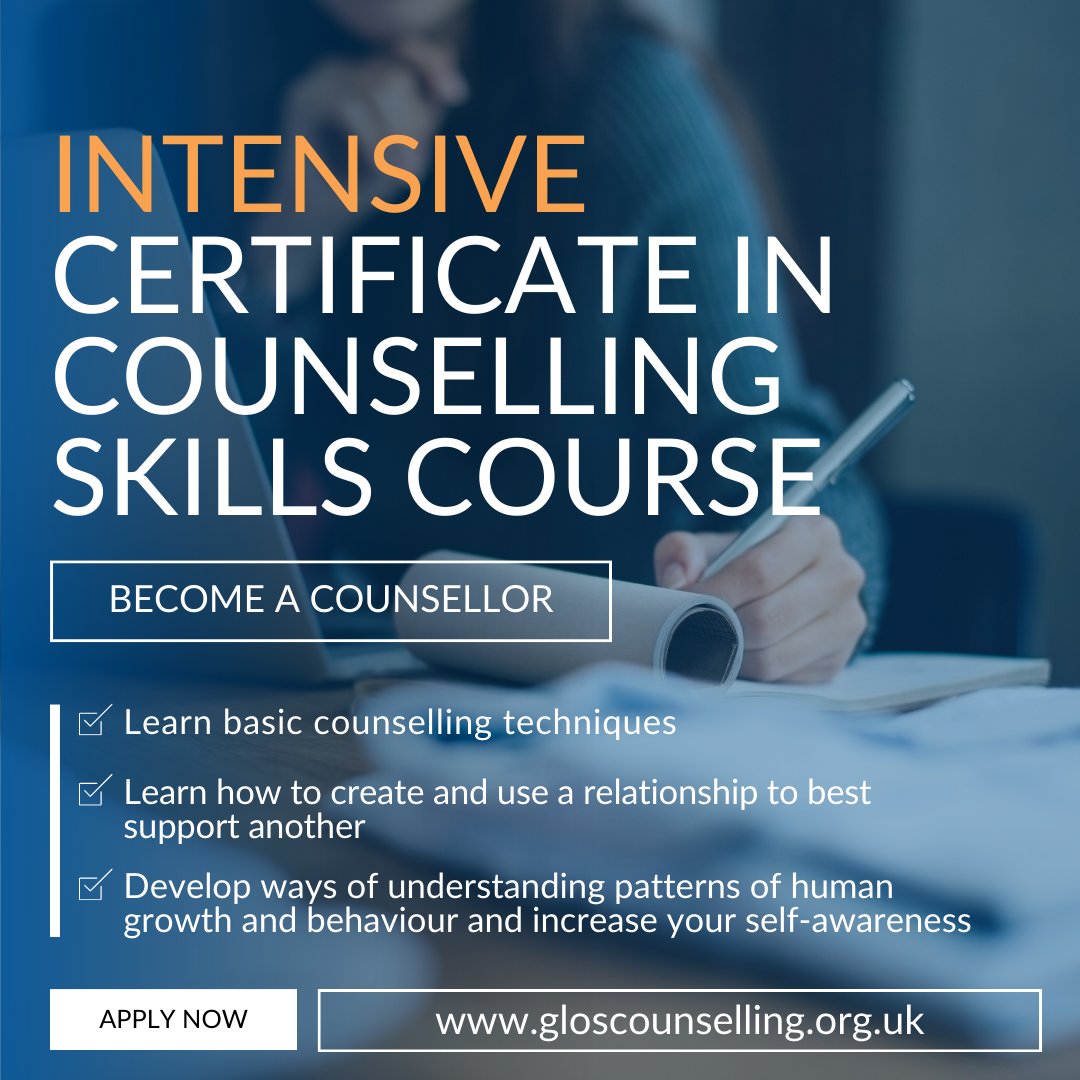 Do you want to learn the communication and counselling skills needed to support and empower others? 🤔 The Certificate in Counselling Skills course is for you! 🤗 Apply now for Jan 2024 ow.ly/kW2o50Q079f #CounsellingSkills #CommunicationSkills #listeningskills #stroud