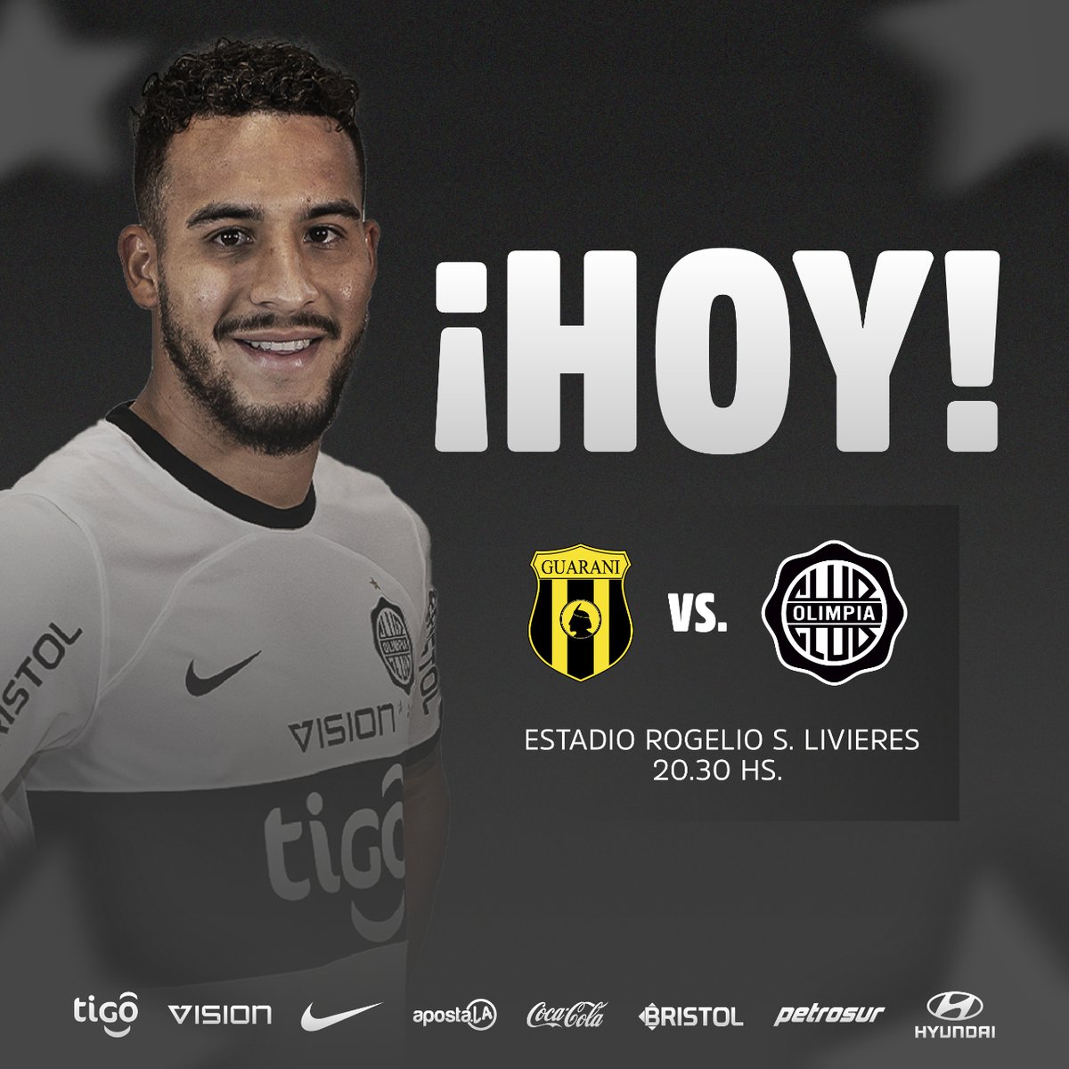 elClubOlimpia's tweet photo. 𝑯𝑶𝒀, 𝑶𝑳𝑰𝑴𝑷𝑰𝑨.

Frente a Guaraní, por una nueva fecha del Torneo Clausura.

¡Vamos, Decano! 💪🏻

#OlimpiaMiOrgullo ⚪️⚫️⚪️ https://t.co/7MtFuadL0e