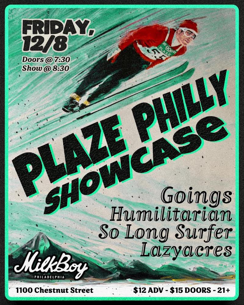 MilkBoy time!! FRIDAY DEC. 8 with @goingsband, Lazy Acres and So Long Surfer! @MilkBoyPhilly 
.
thanks @plaze_music for setting it up 
Flyer by Nick Deninno