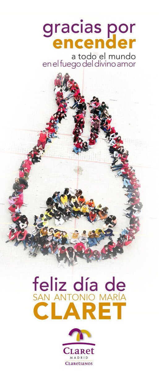 ¡Feliz día de San Antonio Mª Claret! Dejemos que la llama por anunciar el Evangelio nos siga envolviendo. ¡Compartamos abrazos y sonrisas! #AbrazaLoDistinto