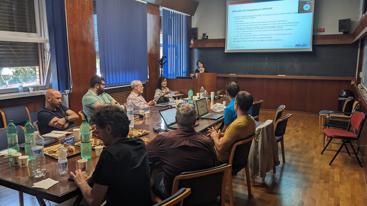 APELab_INFN's tweet photo. Two weeks have gone since the last f2f meeting of the #RedSea project, hosted by #APELab in #INFN #Roma. Here, some snapshots of those days; soon, updates on the work advances that have been triggered and boosted by the meeting. Stay tuned! 😉
#HPC #APENetX
@INFN_
@Redsea_EU https://t.co/ACtFnBCyZh