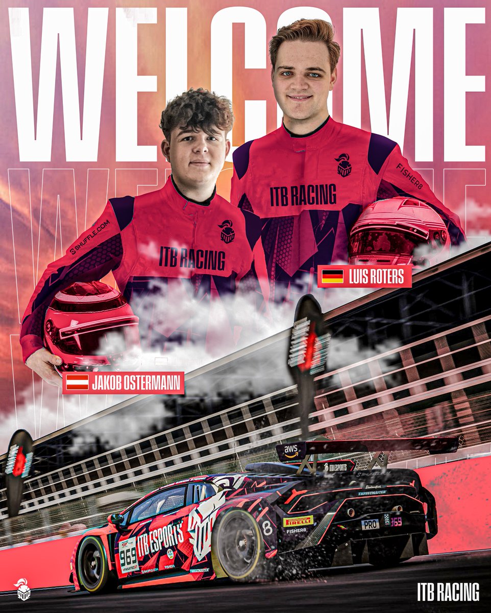 ITBracing's tweet photo. We are very excited to welcome Jakob Ostermann and Luis Roters to our lineup! 👏

Both have proven to be formidable drivers in the past 2 years, and we can't wait to see their talent representing @ITBesports! ♥️

#ITBRacing #UpTheKnights https://t.co/MQ50jrhzPG