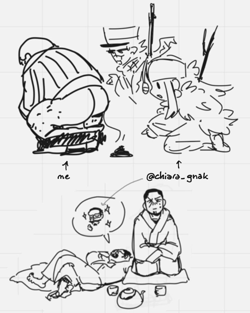 Some late night sketches on whiteboard with @chiara_gnak
And last pic Sugimoto's face added by @CyasticsPage

#goldenkamuy #koistuki #ゴールデンカムイ #鯉月 