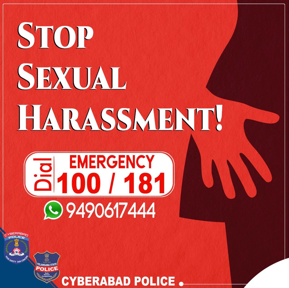 sexual consent is consent to include a sexual movement. Report Harassment 9490617444 / 181 / 100 #WomenSafety #StopSexualHarassment #CyberabadPolice