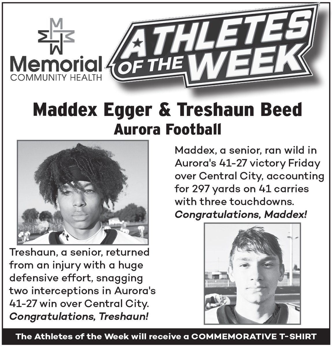 A performance so good you reward both sides of the football. Our split MCHI AOTW honors goes to Maddex Egger (<a href="/EggerHighlights/">Maddex Egger</a>) and Treshaun Beed (<a href="/treshaunbeed/">Treshaun</a>), who showed up in A-Town's big win over Central City. Congrats, fellas! #nebpreps