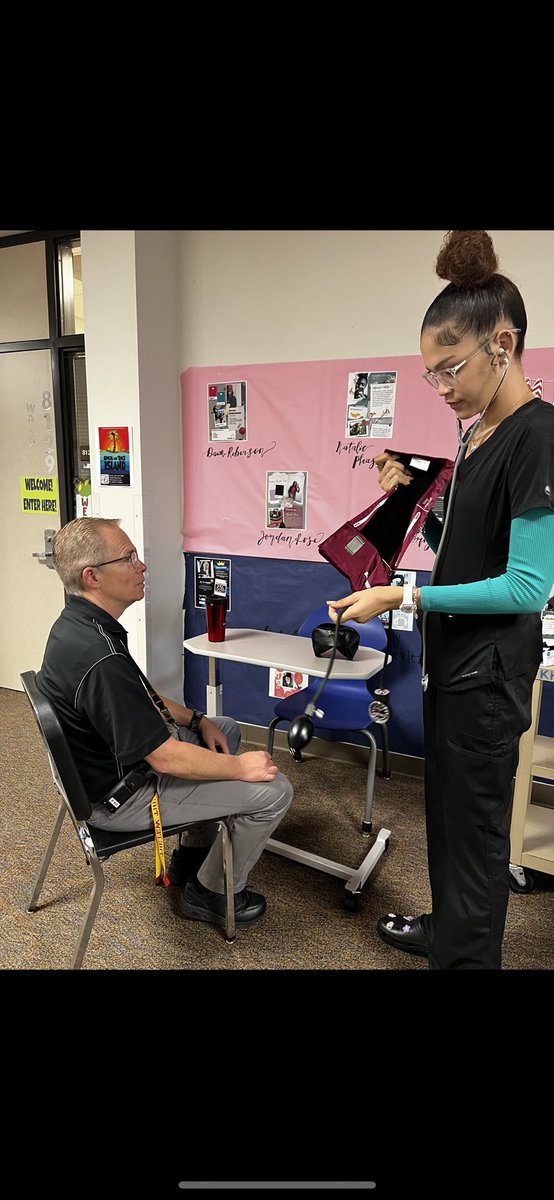 Health Science clinical student taking Blood Pressure for Dr Willis. 🫀<a href="/ElizabethFagen/">Liz Celania-Fagen</a> <a href="/HumbleISD/">Humble ISD</a> <a href="/HumbleISD_HHS/">Humble High School</a> @MrCosby_HHS <a href="/DrMRWillis1/">Dr. Willis</a> <a href="/HumbleSportsMed/">Humble Theory & Practicum</a> <a href="/hosa_humble/">Humble_HOSA</a> <a href="/hhscte_a/">Humble HS CTE Ambassadors</a>