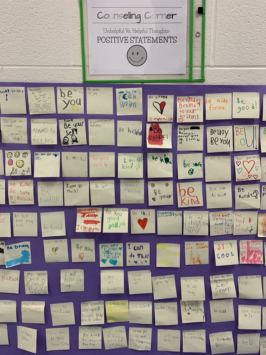 Elemen1Napoleon's tweet photo. Counseling Corner with positive statements. #AllInNapoleon #NESProud #CounselingCorner #Positivestatements https://t.co/9YukrLzpnH