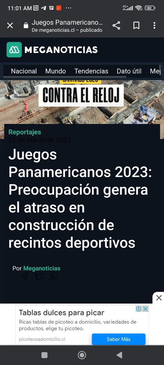 QColoradac's tweet photo. Muchos diciendo que gracias a piñera hoy tenemos juegos panamericanos , bueno les recuerdo que los juegos se aprobaron en el gobierno de Michel Bachelet  y en los 4 años de  Piñera no se hizo prácticamente nada y a este gobierno se le entregaron las obras solo con un 20% de avance .
Los cuestionados contratos irregulares de la ministra Cecilia Pérez, pusieron en riesgo la no realización de estos juegos , llegando a tal punto que casi se pierde está oportunidad para chile .
Contra todo pronóstico  , medios en contra y una derecha esperando el fracaso , hoy los panamericanos son un hecho y dejo a chile mirando hacia los juegos olímpicos a un nivel jamás pensado