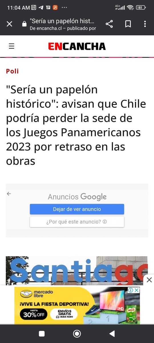 QColoradac's tweet photo. Muchos diciendo que gracias a piñera hoy tenemos juegos panamericanos , bueno les recuerdo que los juegos se aprobaron en el gobierno de Michel Bachelet  y en los 4 años de  Piñera no se hizo prácticamente nada y a este gobierno se le entregaron las obras solo con un 20% de avance .
Los cuestionados contratos irregulares de la ministra Cecilia Pérez, pusieron en riesgo la no realización de estos juegos , llegando a tal punto que casi se pierde está oportunidad para chile .
Contra todo pronóstico  , medios en contra y una derecha esperando el fracaso , hoy los panamericanos son un hecho y dejo a chile mirando hacia los juegos olímpicos a un nivel jamás pensado