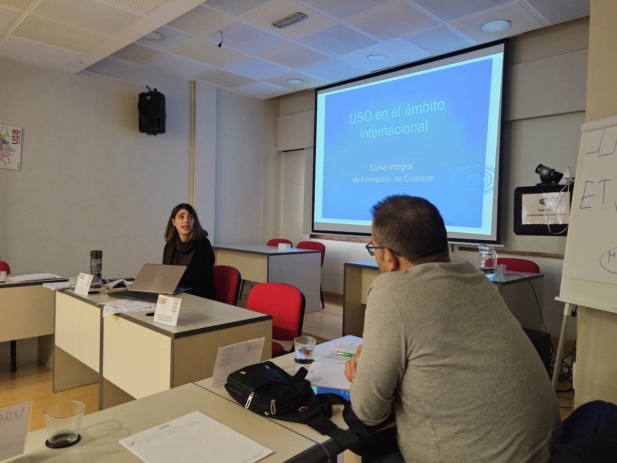 SindicatoUSO's tweet photo. Turno ahora en el 48º CIFC para conocer la participación de #USO en el ámbito sindical europeo y mundial, con Laura Adam, técnica de la Secretaría de Internacional y Desarrollo Sostenible. #FormaciónSindical #RecursosPropios https://t.co/4zLHWActxY