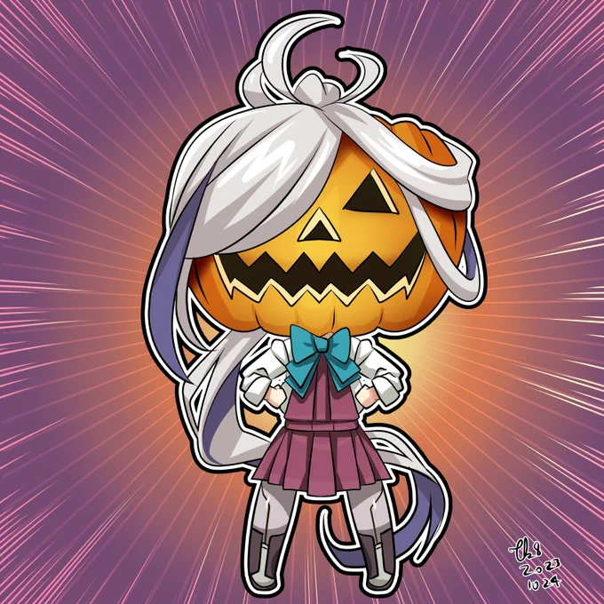 ハロウィン装備朝霜 #艦これ #艦これ版深夜の真剣お絵描き60分一本勝負 #艦これ版真剣お絵描き60分一本勝負_20231024 