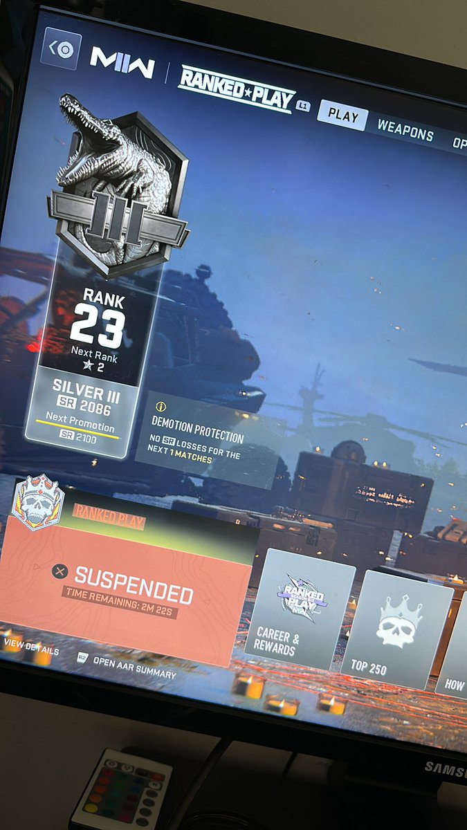 kp28official's tweet photo. @CallofDuty @Treyarch someone tell me why I got kicked for inactivity in my ranked game AFTER I MOVED TO A POSITION TO HOLD. CLEARLY NOT INACTIVE. and to think y’all have a new game coming out that’s supposed to be better🤣🤦🏻‍♂️ y’all are some jokes fix your sh*t https://t.co/S4m1w13GHa