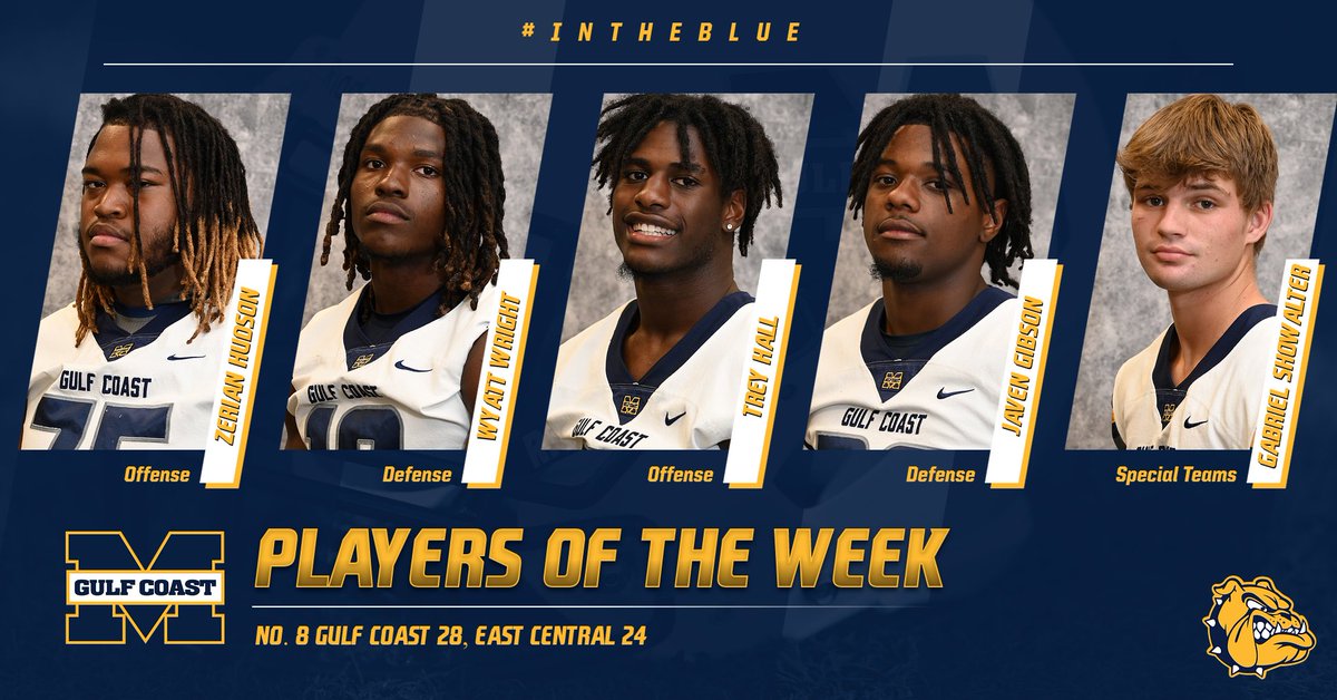 MGCCC Athletics (@mgcccbulldogs) on Twitter photo FOOTBALL | <a href="/CoachWrightPerk/">Jack Wright</a> and his <a href="/MGCCC_FOOTBALL/">MGCCC Football</a> staff have named their Players of the Week for the win at East Central: FOOTBALL | <a href="/CoachWrightPerk/">Jack Wright</a> and his <a href="/MGCCC_FOOTBALL/">MGCCC Football</a> staff have named their Players of the Week for the win at East Central: