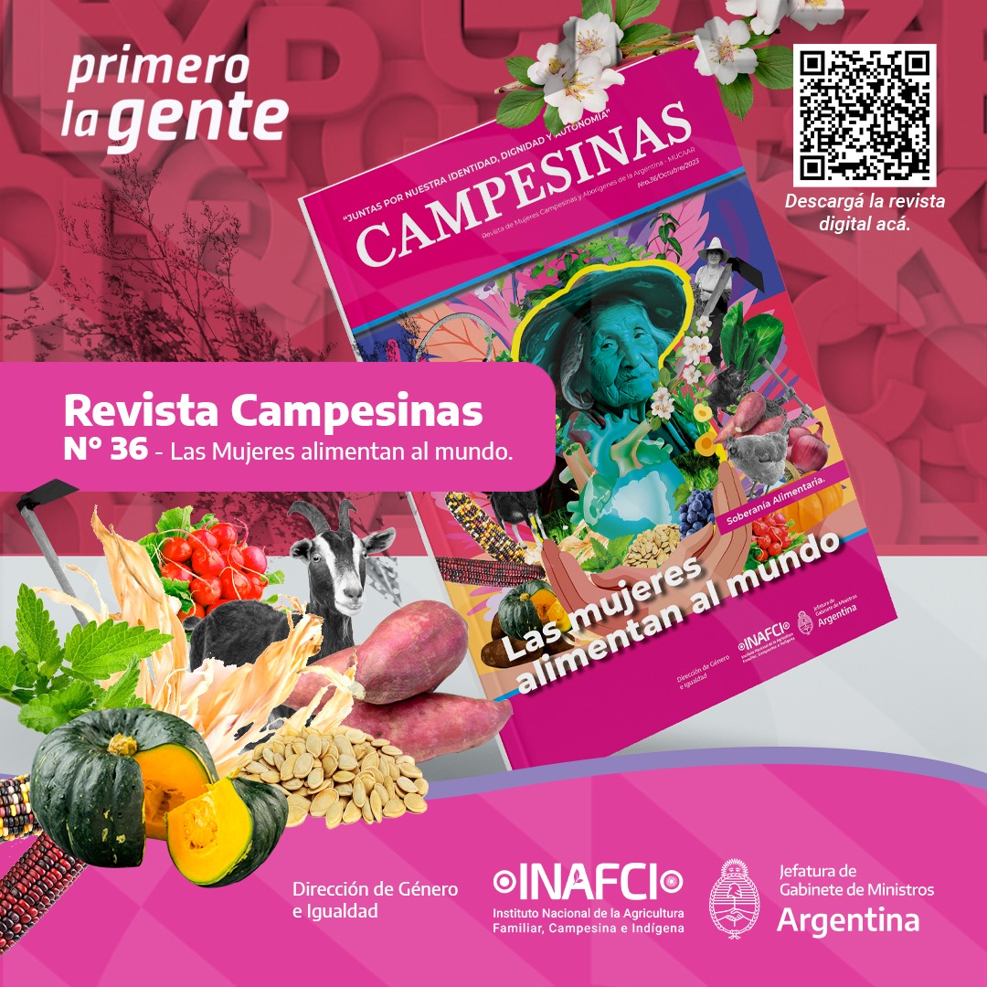 📌 Revista CAMPESINAS

➡️Ya está disponible el volúmen 36 de la Revista CAMPESINAS: “mujeres que alimentan al mundo” realizada por la Dirección de Género e Igualdad del INAFCI.

➡️Podés descargarla acá ⤵️ safcimagyp.files.wordpress.com/2023/10/campes…

#MujeresRurales #ConstruyendoSoberaníaAlimentaria